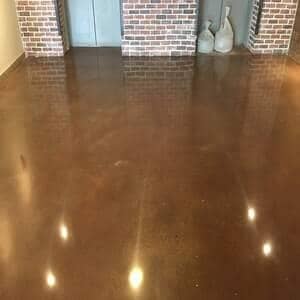 Concrete staining on a business floor